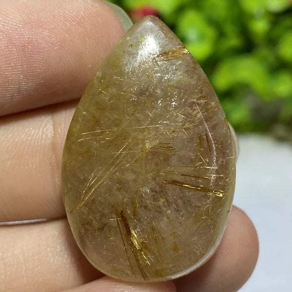 Gold Hair Rutilated Quartz Pendant-ToShay.org