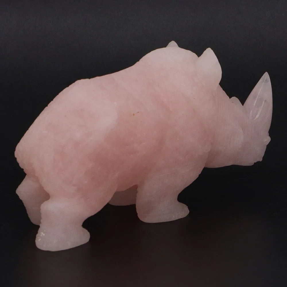Pink Rose Quartz Rhinoceros-ToShay.org
