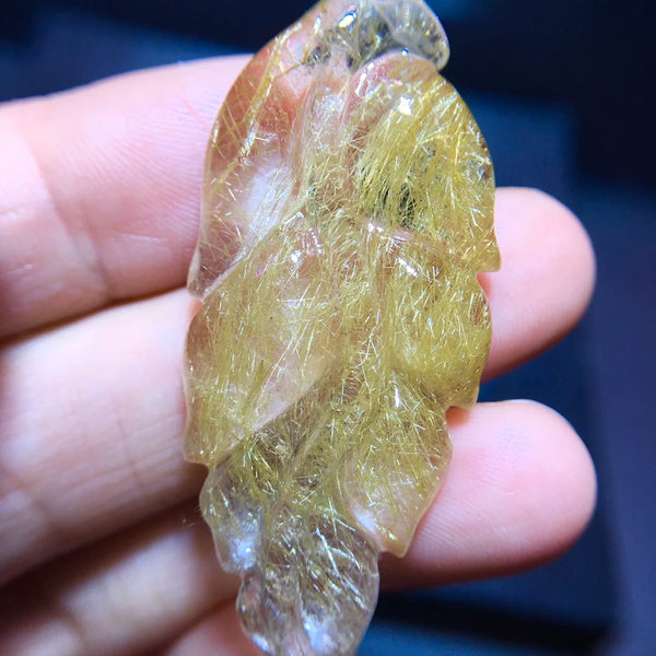 Gold Rutilated Quartz Flower-ToShay.org