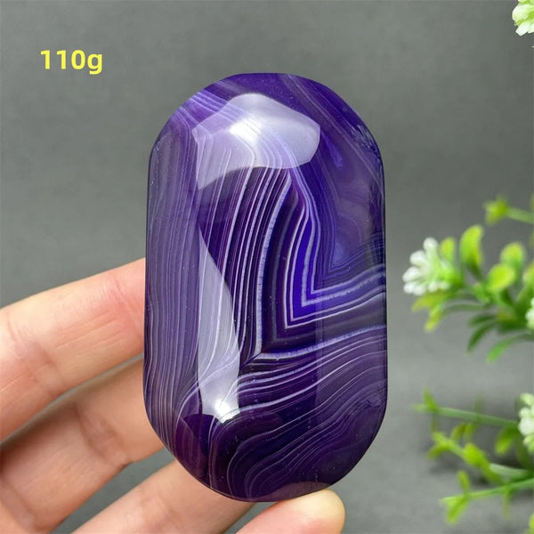 Purple Agate Palm Stone-ToShay.org