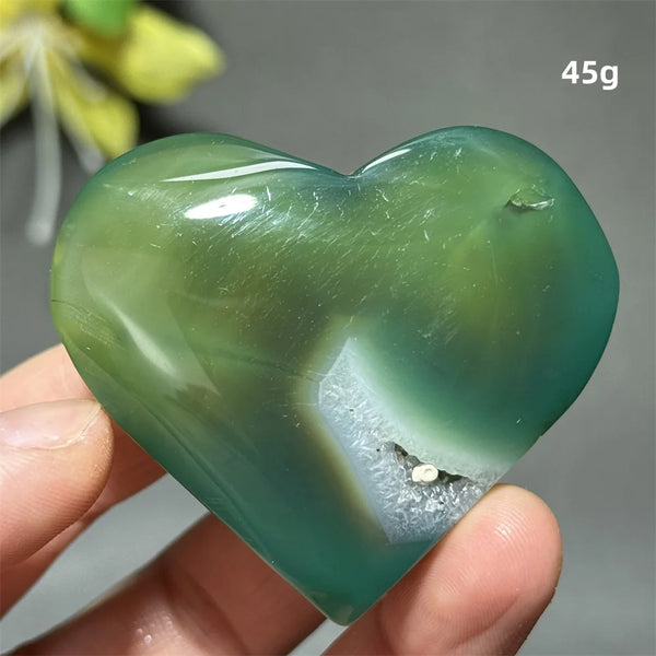 Green Cherry Agate Heart-ToShay.org
