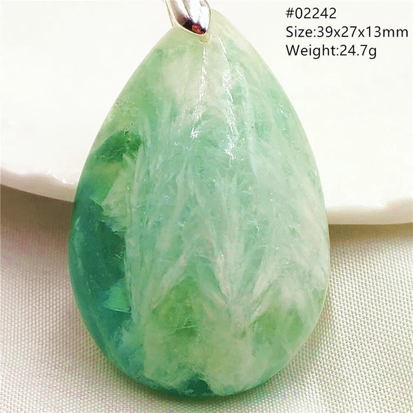 Green Feather Fluorite Pendant-ToShay.org