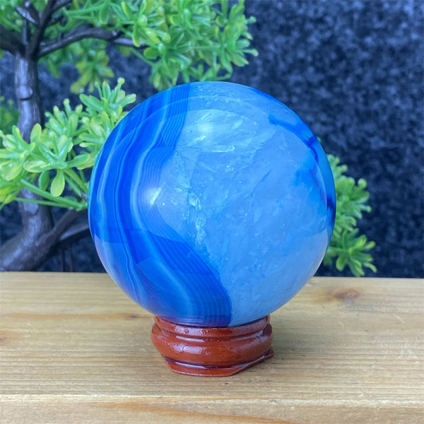 Blue Silk Agate Ball-ToShay.org