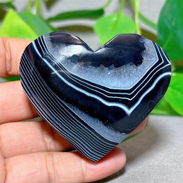 Black Silk Agate Heart-ToShay.org
