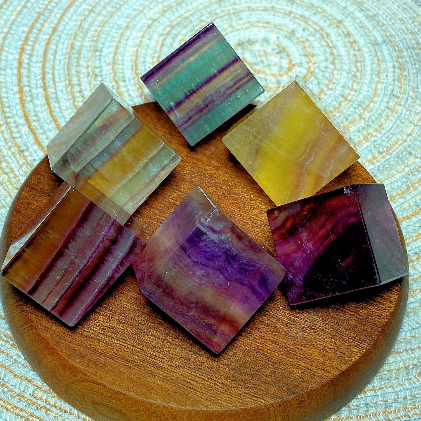 Rainbow Fluorite Cube-ToShay.org