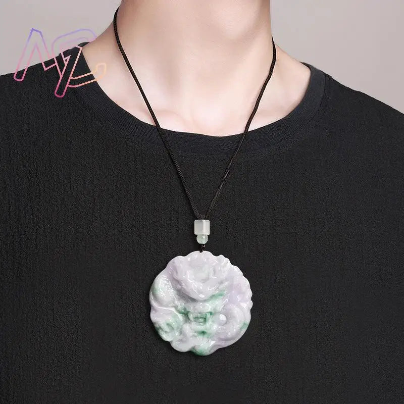 Green Jadeite Dragon Pendant-ToShay.org