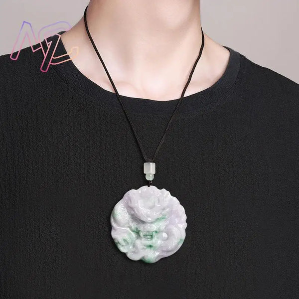 Green Jadeite Dragon Pendant-ToShay.org
