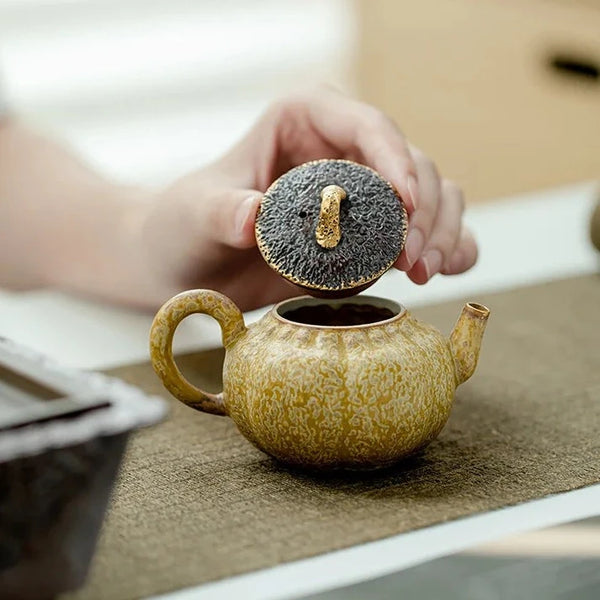 Pumpkin Porcelain Teapot-ToShay.org