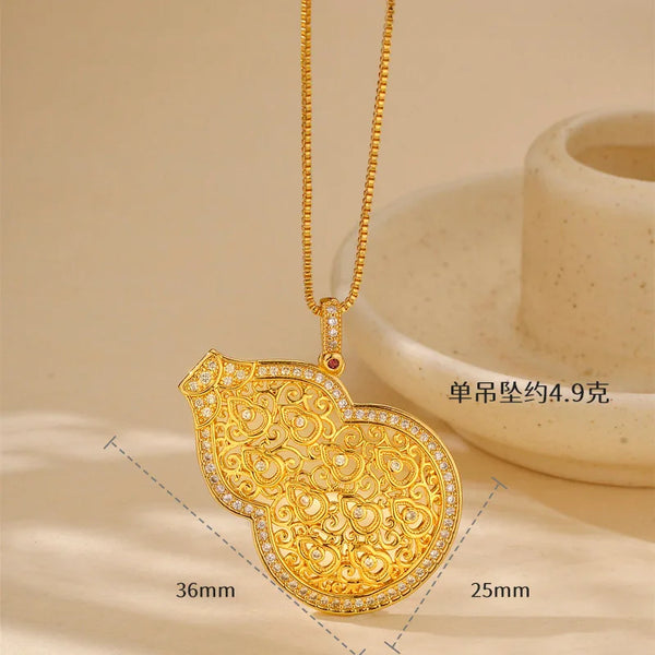 Gold Moissanite Gourd Pendant-ToShay.org