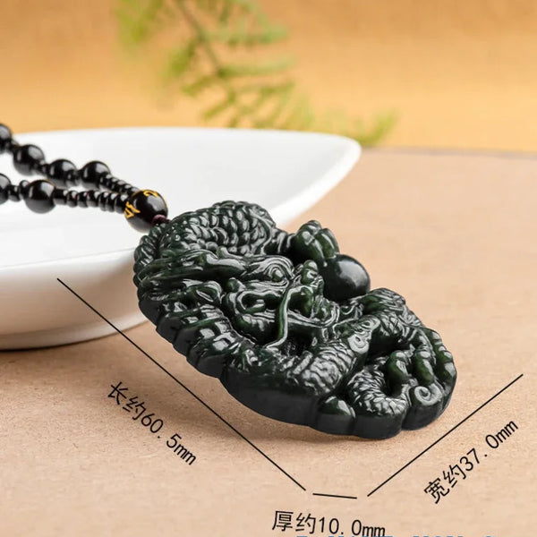 Green Jade Dragon Pendant-ToShay.org