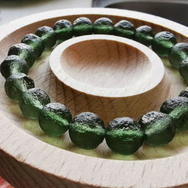 Green Moldavite Meteorite Bracelet-ToShay.org