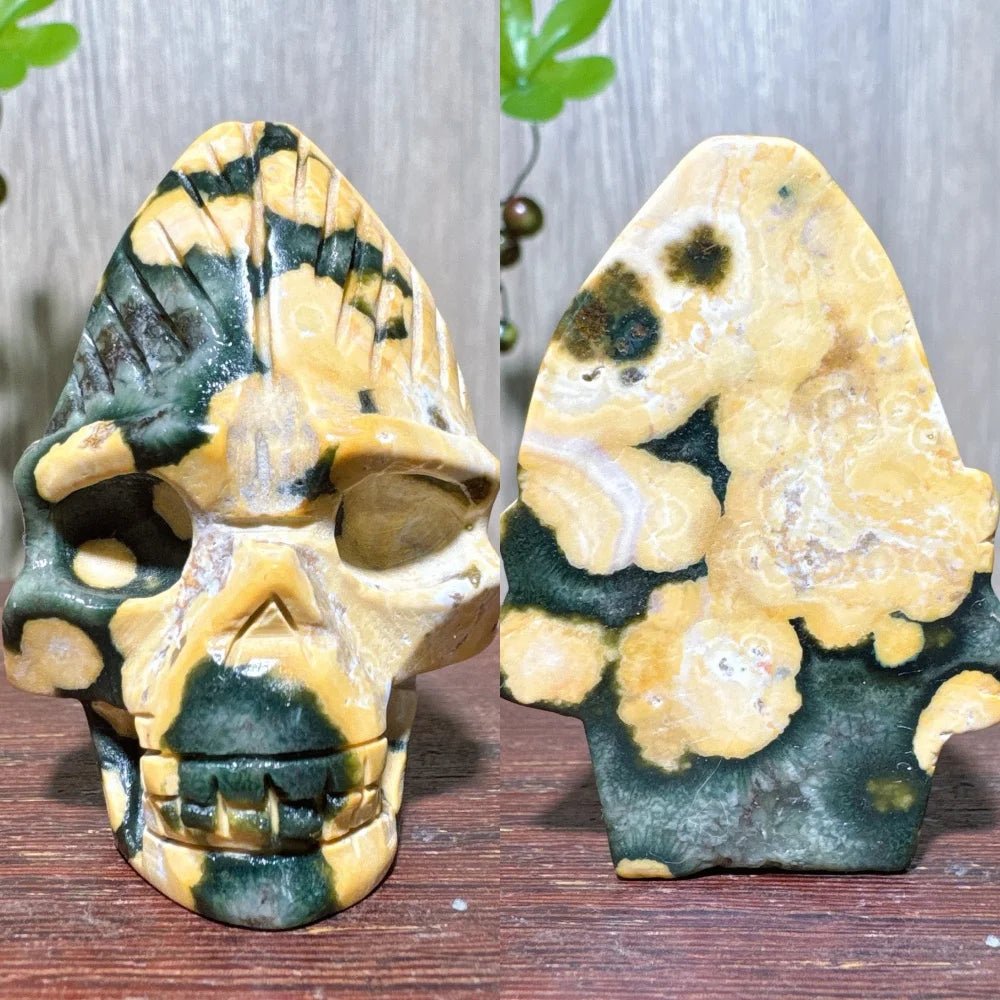 Green Ocean Jasper Skull-ToShay.org