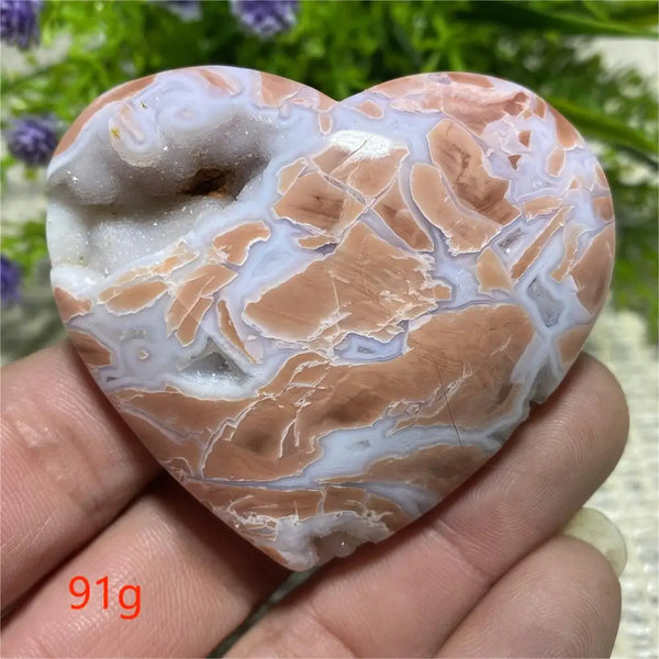Pink Flower Agate Heart-ToShay.org