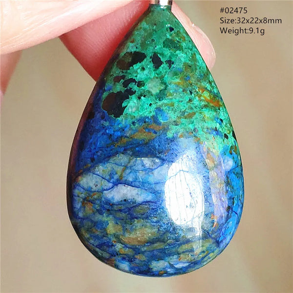 Blue Azulite Malachite Pendant-ToShay.org