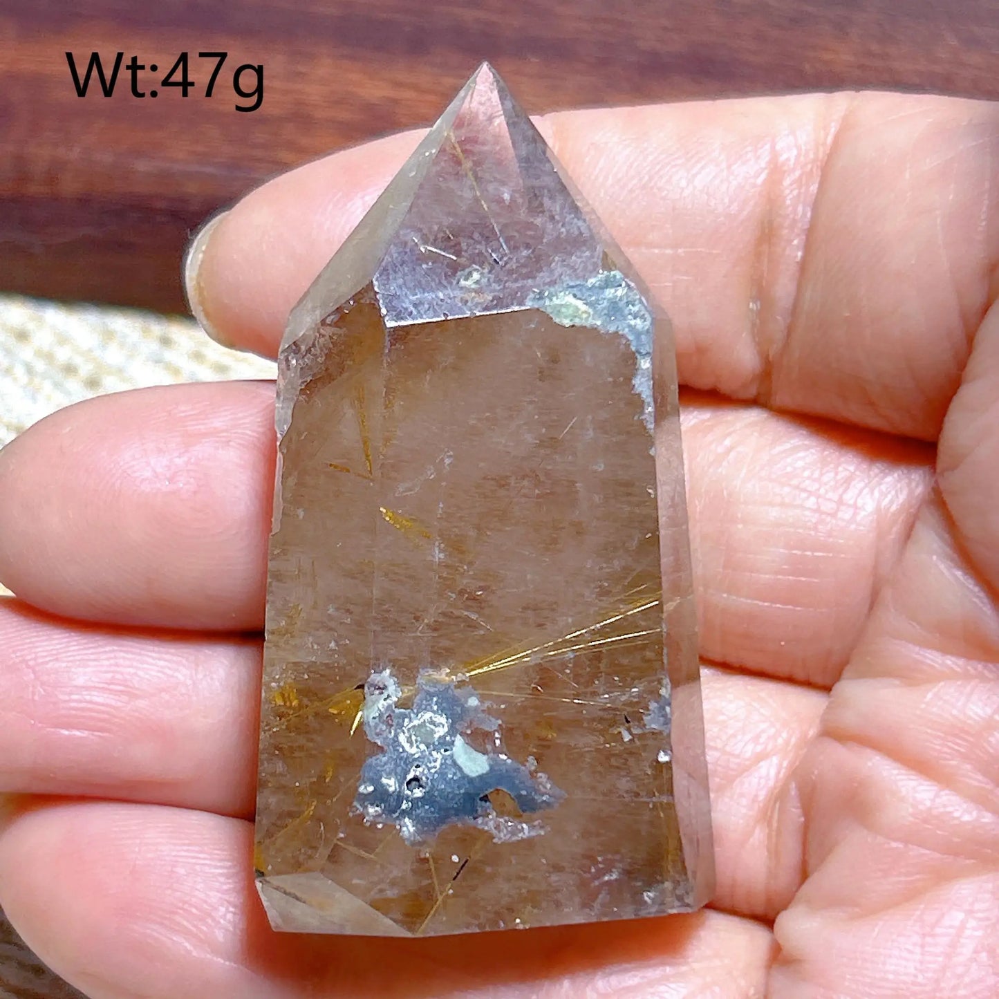 Gold Rutilated Crystal Point-ToShay.org
