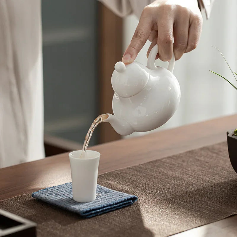 White Porcelain Teapot-ToShay.org