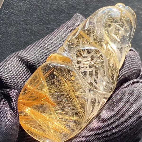 Gold Rutilated Quartz Pendant-ToShay.org
