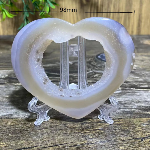 Grey Druzy Agate Heart-ToShay.org