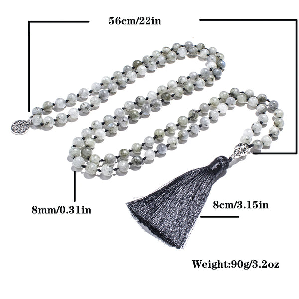 White Labradorite Mala Beads-ToShay.org