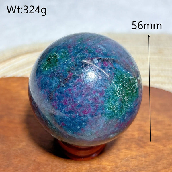 Fluorescence Ruby Kyanite Ball-ToShay.org
