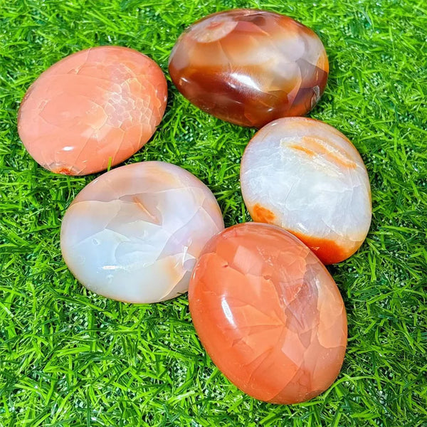 Orange Carnelian Palm Stone-ToShay.org