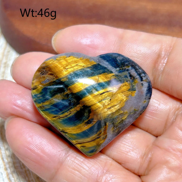 Yellow Blue Tiger Eye Heart-ToShay.org