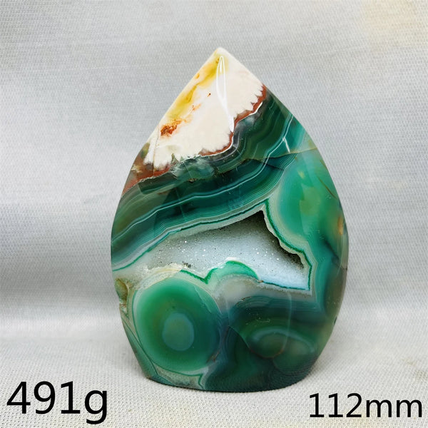 Green Cherry Blossom Agate Flame-ToShay.org