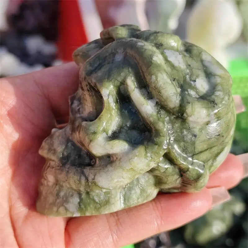 Green Ophiolite Snake Skull-ToShay.org