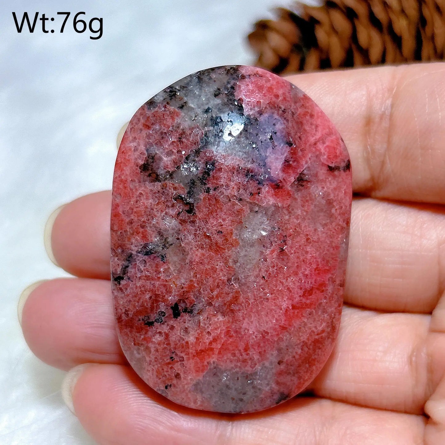 Pink Rhodonite Palm Stone-ToShay.org