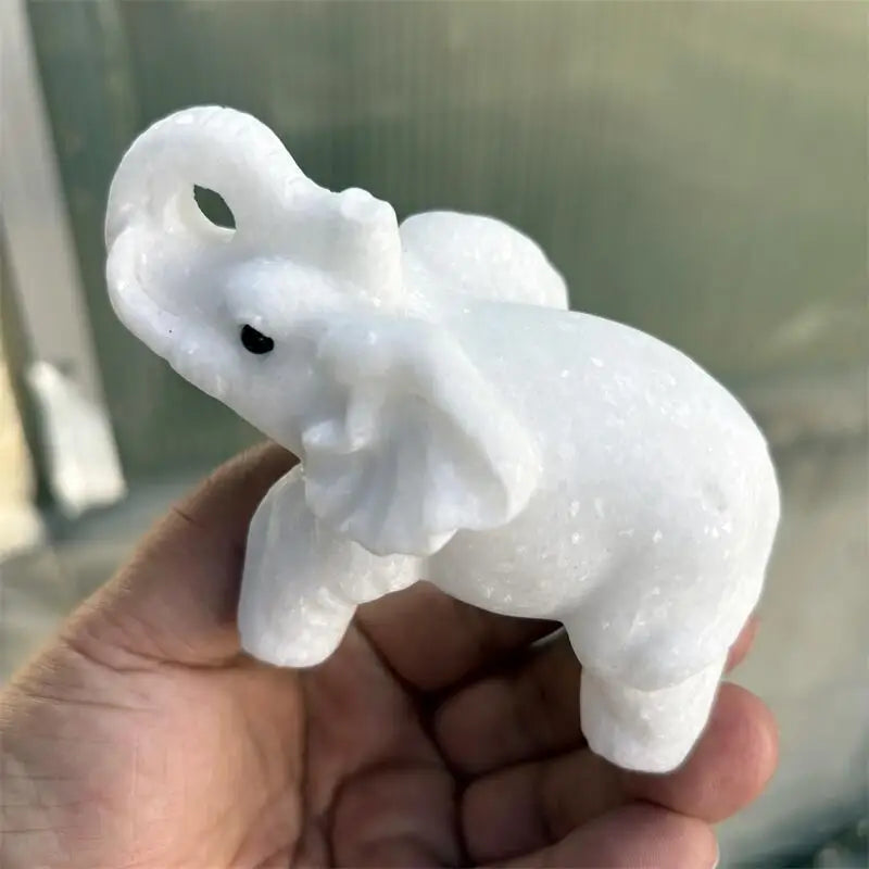 White Marble Jade Elephant-ToShay.org