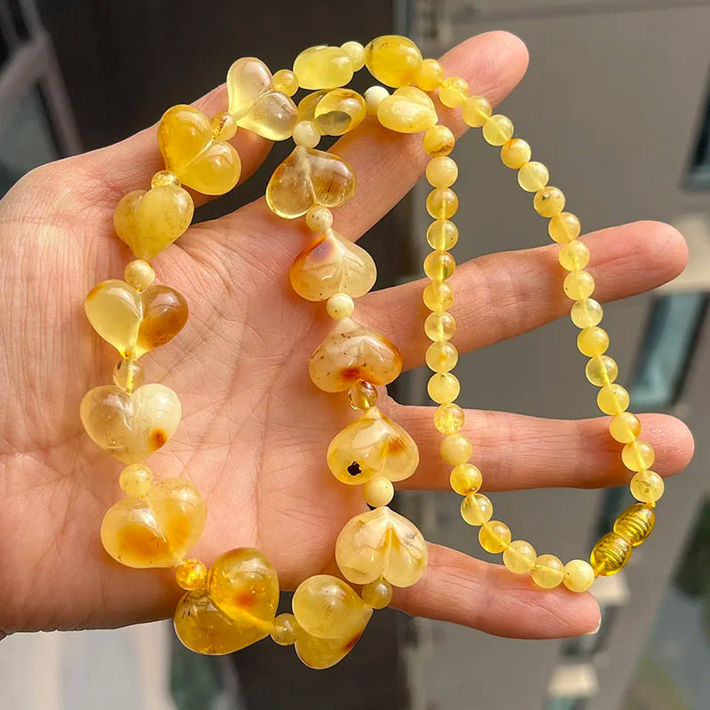 Yellow Amber Heart Bracelets-ToShay.org