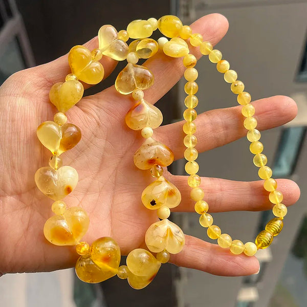 Yellow Amber Heart Bracelets-ToShay.org