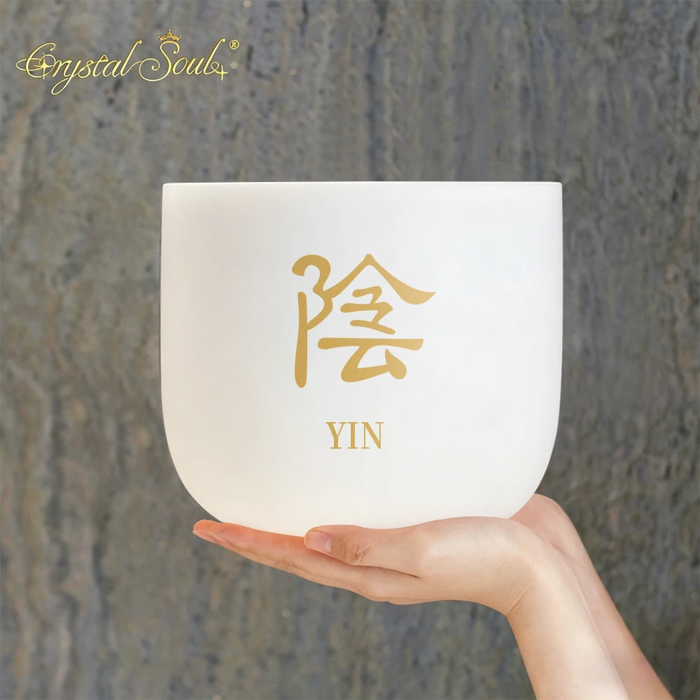 Crystal Soul Customized Yin Yang Crystal Singing Bowl Sound Healing Crystal Bowl 12-14 Inch-ToShay.org