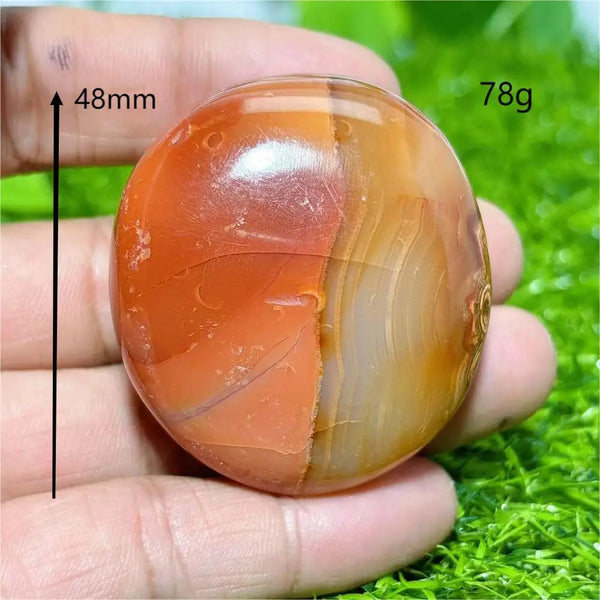Orange Carnelian Palm Stone-ToShay.org