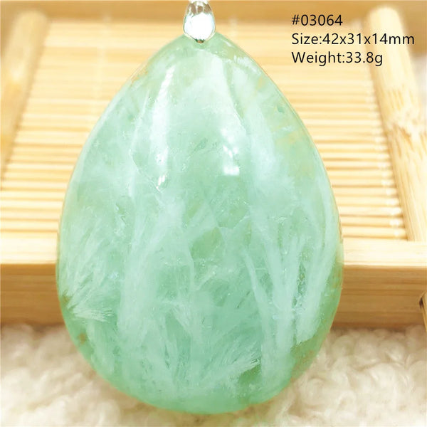 Green Feather Fluorite Pendant-ToShay.org
