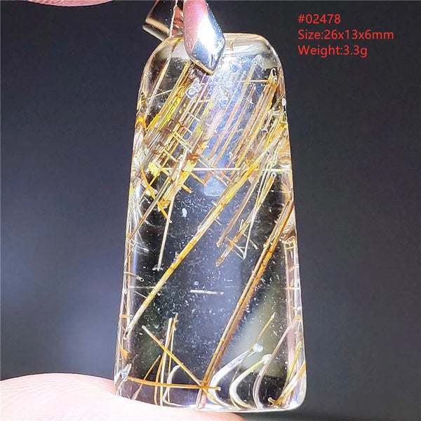 Gold Rutilated Quartz Pendant-ToShay.org