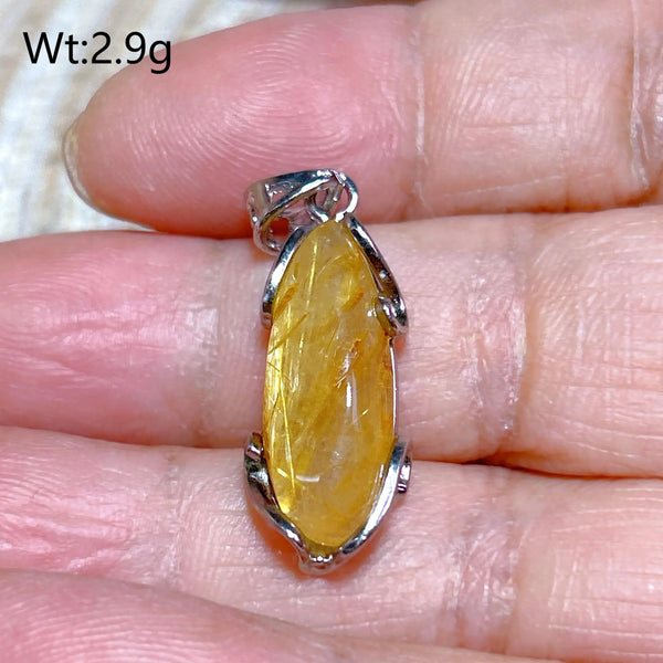 Gold Rutilated Pendant-ToShay.org