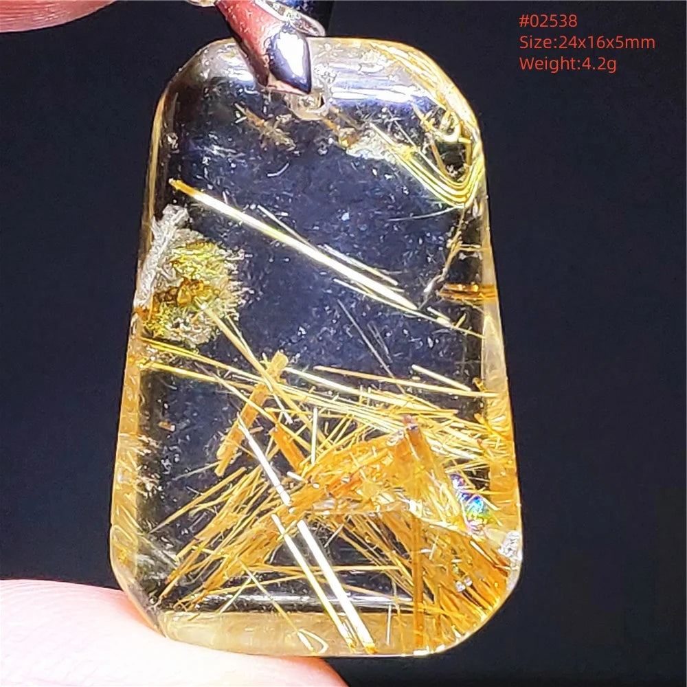 Gold Rutilated Quartz Pendant-ToShay.org