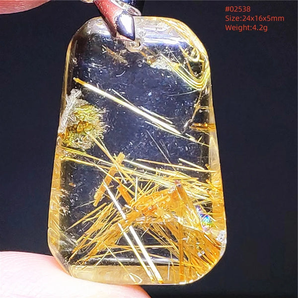 Gold Rutilated Quartz Pendant-ToShay.org