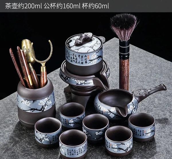 Black Ceramic Rotation Tea Sets-ToShay.org