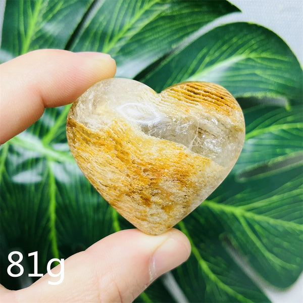 Yellow Garden Ghost Quartz Heart-ToShay.org