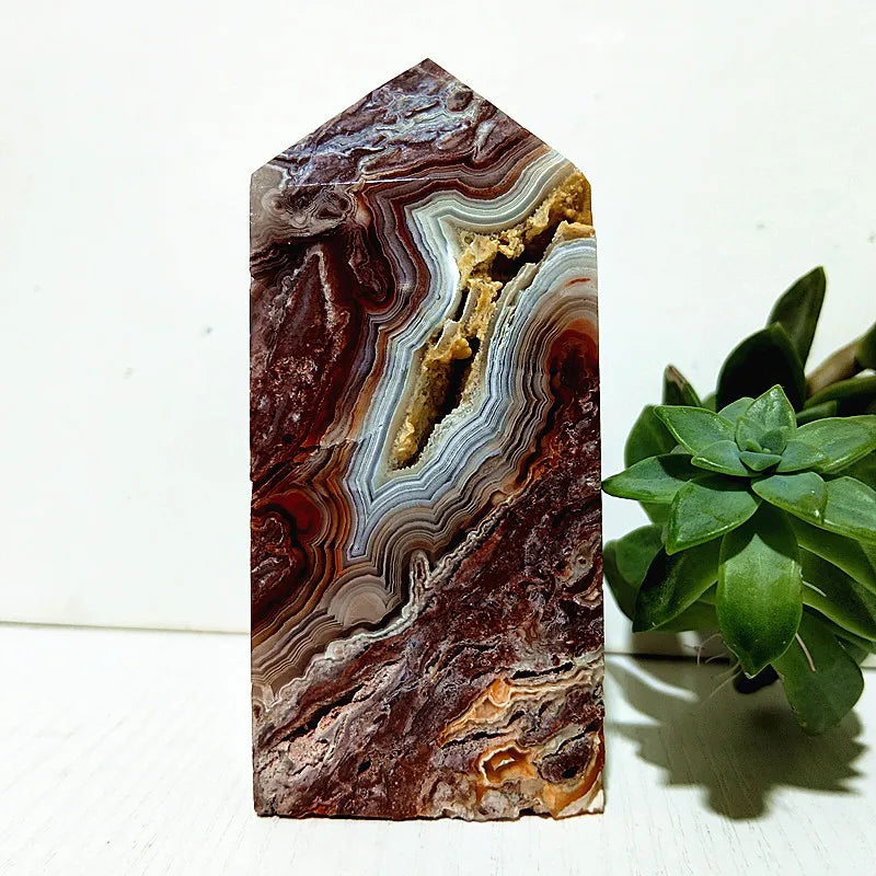 Red Lace Agate Wand Point-ToShay.org