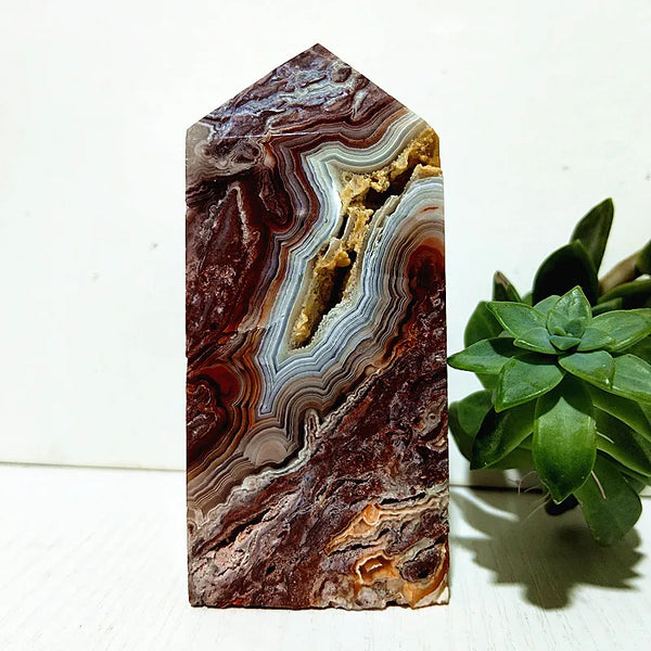Red Lace Agate Wand Point-ToShay.org