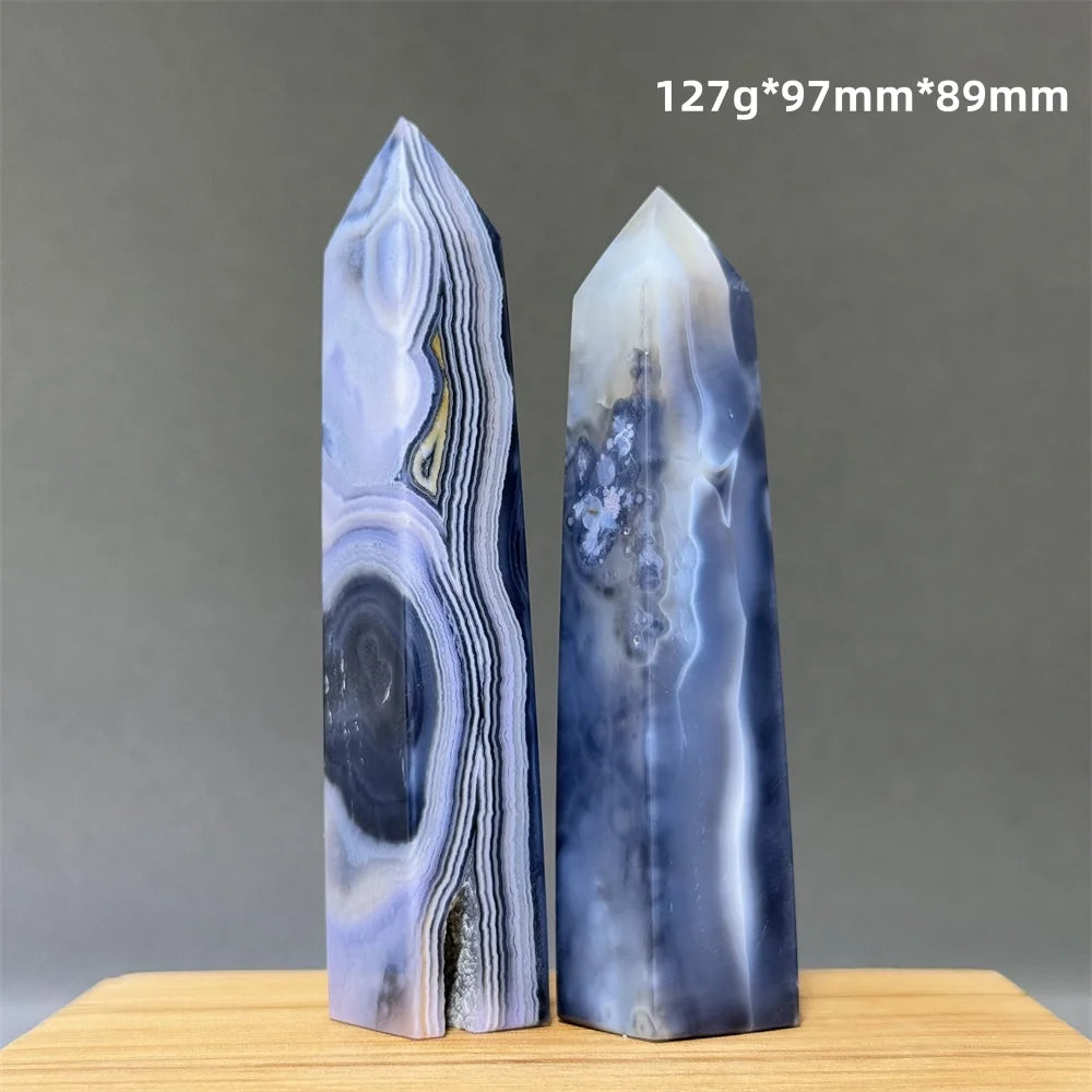 Blue Striped Agate Tower-ToShay.org