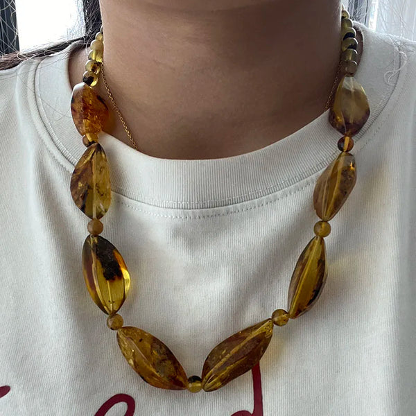 Yellow Amber Necklace-ToShay.org