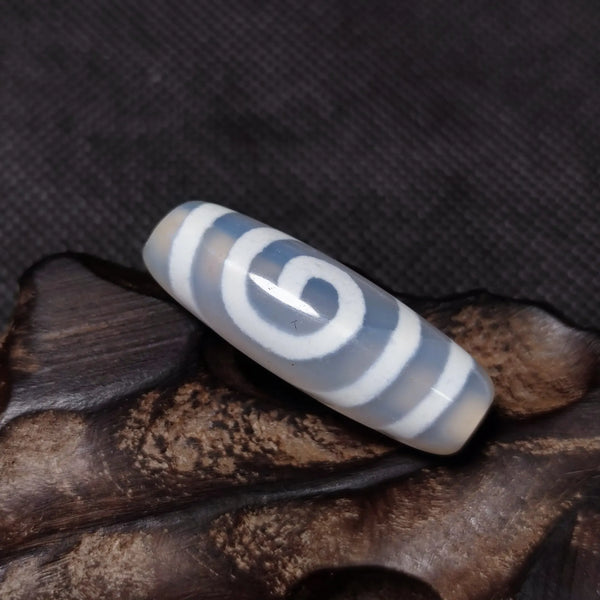 Grey Jade Agate Dzi Beads-ToShay.org
