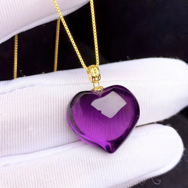 Purple Amethyst Heart Pendant-ToShay.org