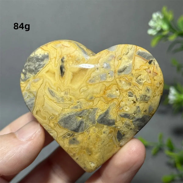 Yellow Crazy Agate Heart-ToShay.org