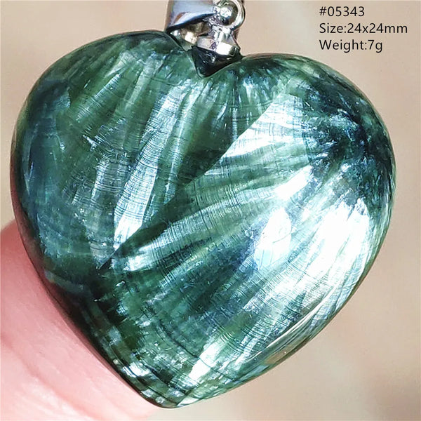 Green Seraphinite Heart Pendant-ToShay.org
