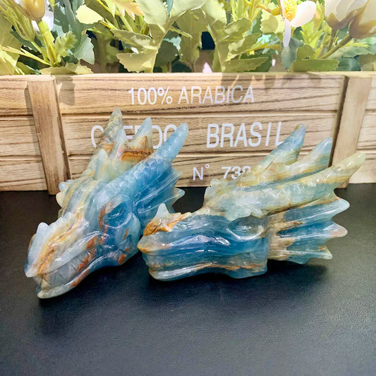 Blue Onyx Dragon Head-ToShay.org